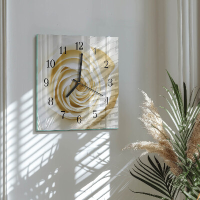 Wanduhr mit motiv quadratisch Rose