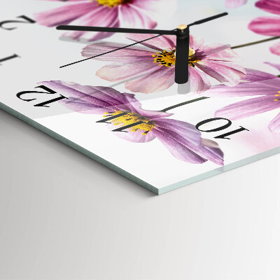 Quadratische wanduhr Blumen