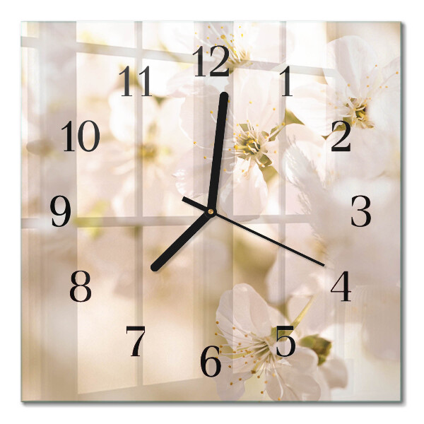 Wanduhr mit motiv quadratisch Blumen
