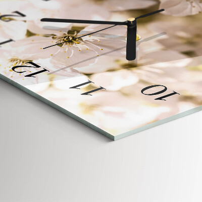 Wanduhr mit motiv quadratisch Blumen
