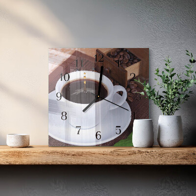 Quadratische wanduhr modern Kaffee