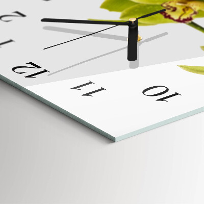 Wanduhr mit motiv quadratisch Orchidee