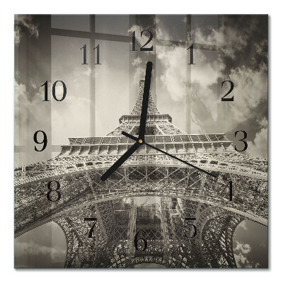 Wanduhr mit motiv quadratisch Eiffelturm