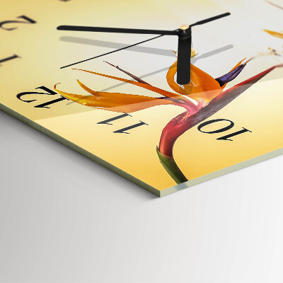 Quadratische wanduhr Blume