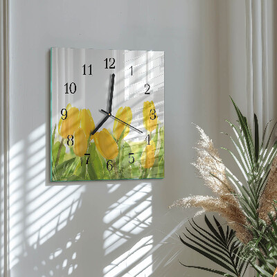 Moderne wanduhr quadratisch Tulpen