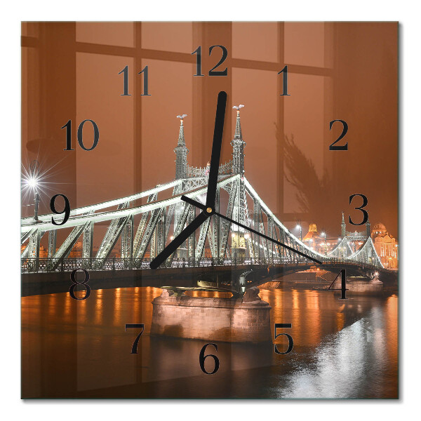 Quadratische wanduhr Brücke