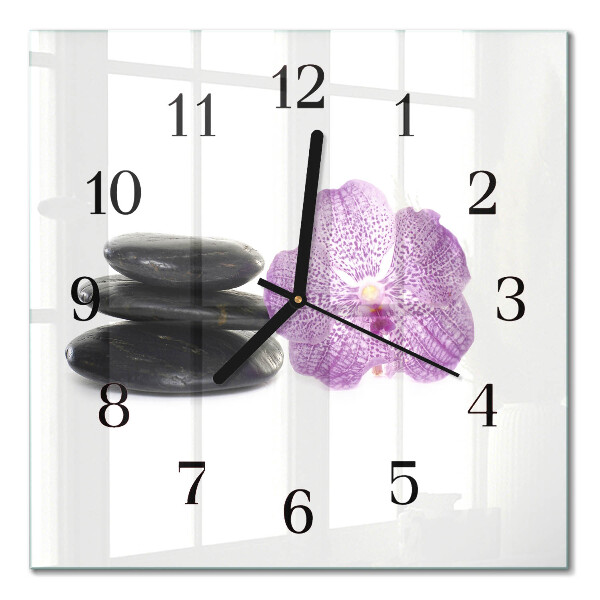 Quadratische wanduhr Steine