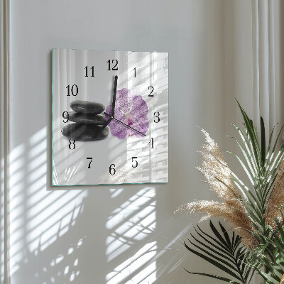 Quadratische wanduhr Steine