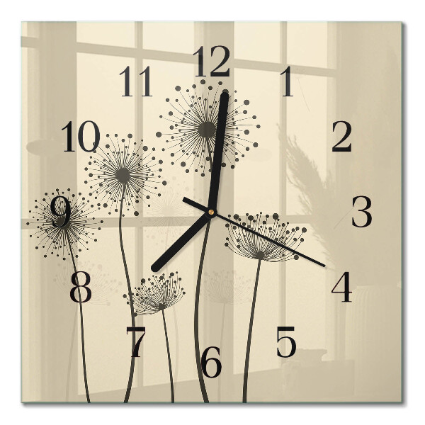 Moderne wanduhr quadratisch Blumen