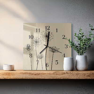 Moderne wanduhr quadratisch Blumen