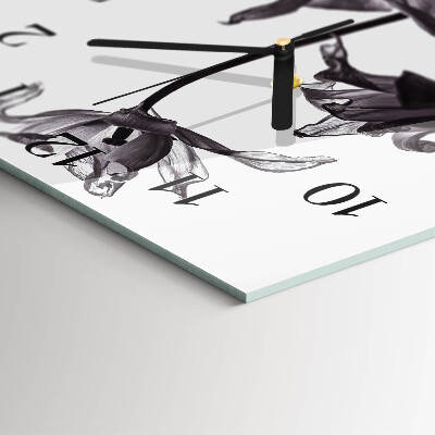 Wanduhr mit motiv quadratisch Blumen