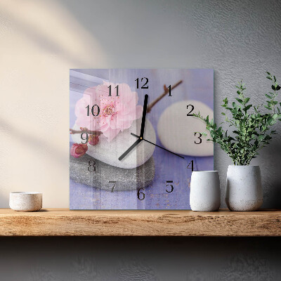 Quadratische wanduhr modern Steine