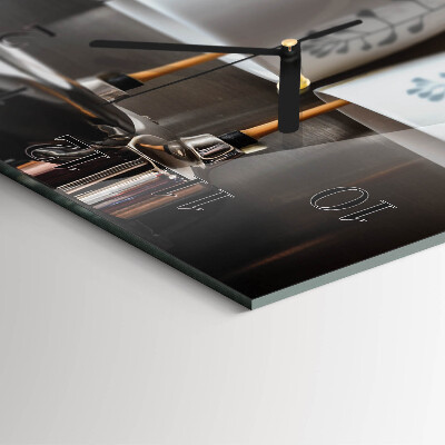 Quadratische wanduhr modern Kaffeemaschine