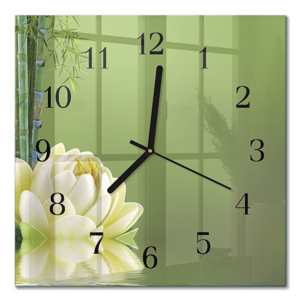 Quadratische wanduhr Lilie