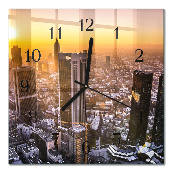 Quadratische wanduhr Sonnenuntergang