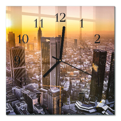 Quadratische wanduhr Sonnenuntergang