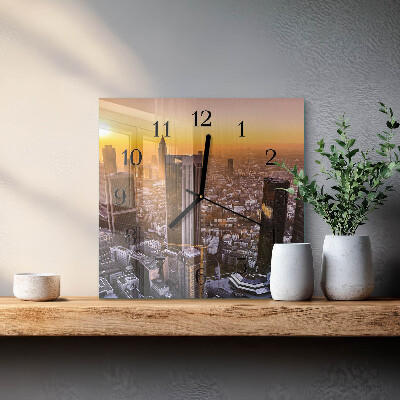 Quadratische wanduhr Sonnenuntergang