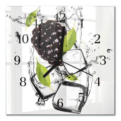 Wanduhr mit motiv quadratisch Brombeere
