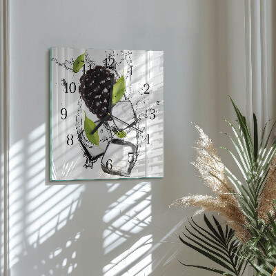 Wanduhr mit motiv quadratisch Brombeere