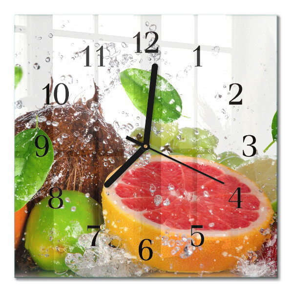 Glasuhr quadratisch Obst
