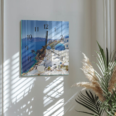 Quadratische wanduhr modern Santorini