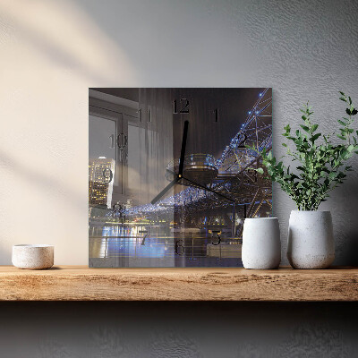 Quadratische wanduhr modern Nacht