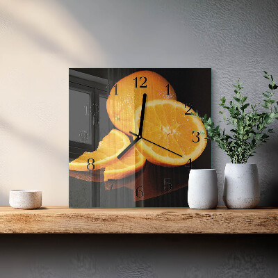 Quadratische wanduhr Orangen