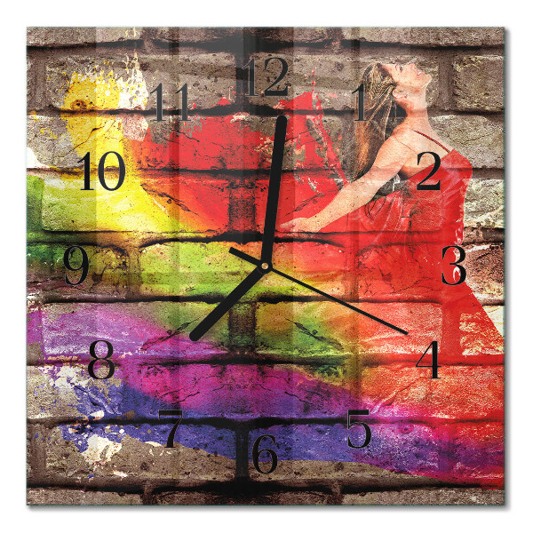 Quadratische wanduhr modern Ziegel