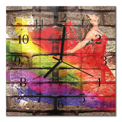 Quadratische wanduhr modern Ziegel