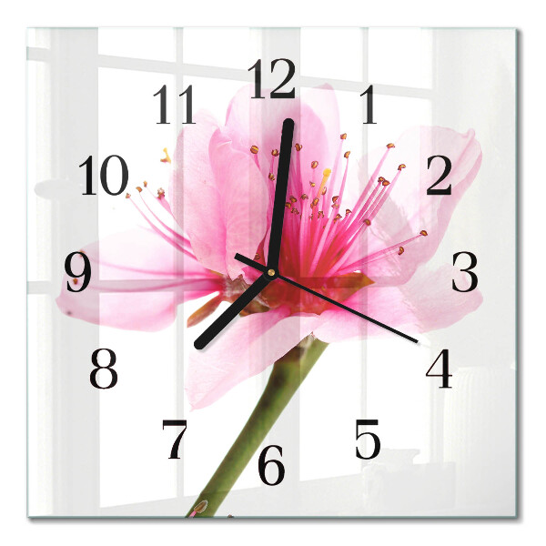 Moderne wanduhr quadratisch Blume