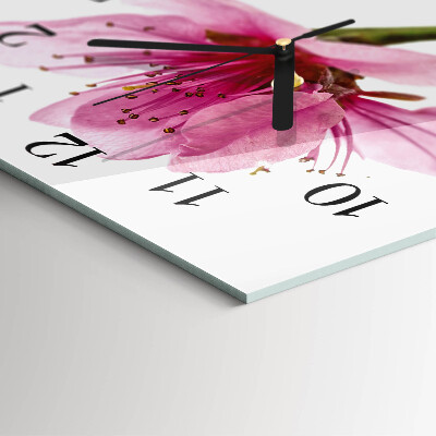 Moderne wanduhr quadratisch Blume