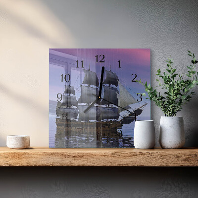 Glasuhr quadratisch Segeln