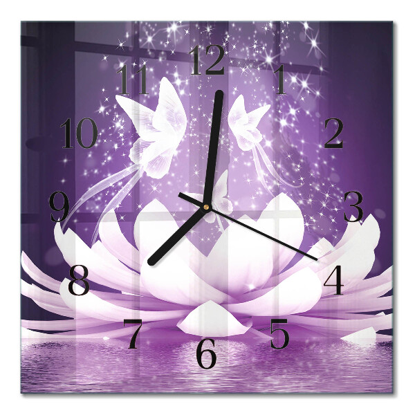 Wanduhr mit motiv quadratisch Blume