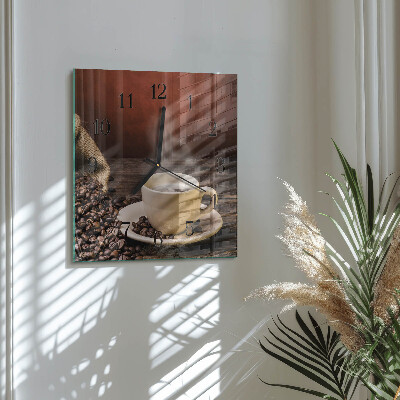 Wanduhr mit motiv quadratisch Kaffee