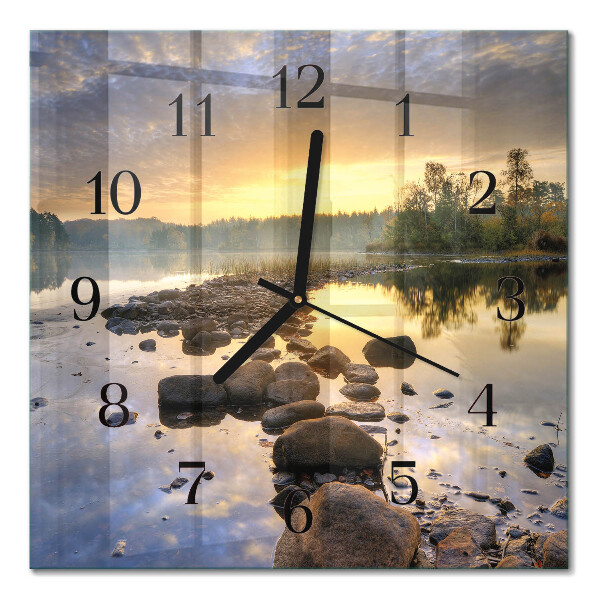 Moderne wanduhr quadratisch Natura-See