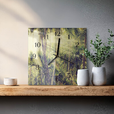 Wanduhr mit motiv quadratisch Palmen