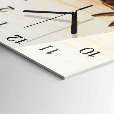Quadratische wanduhr modern Kaffeebohnen