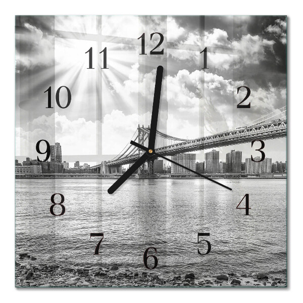 Quadratische wanduhr Brücke