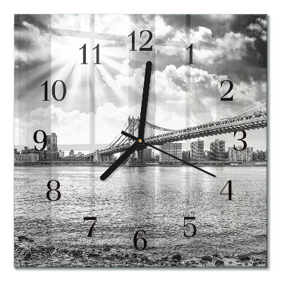 Quadratische wanduhr Brücke