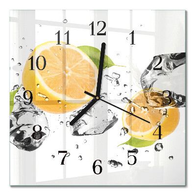 Quadratische wanduhr modern Zitrusfrüchte