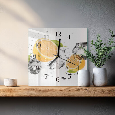 Quadratische wanduhr modern Zitrusfrüchte