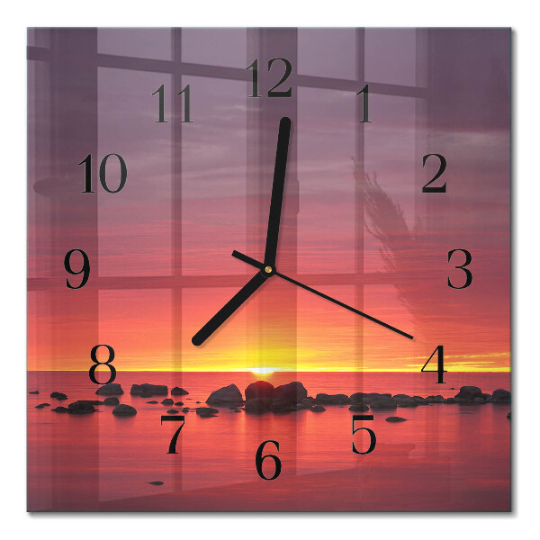 Moderne wanduhr quadratisch Sonnenuntergang