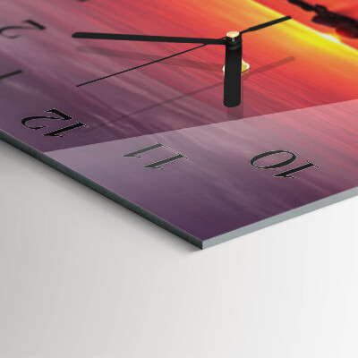Moderne wanduhr quadratisch Sonnenuntergang