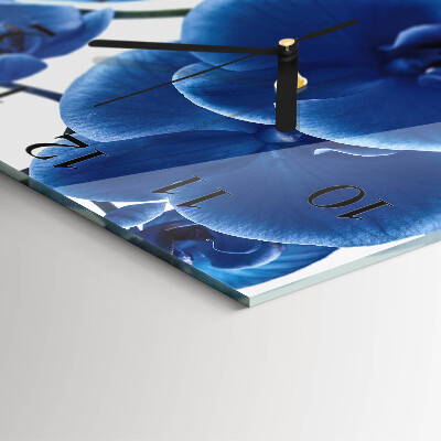 Quadratische wanduhr Orchidee