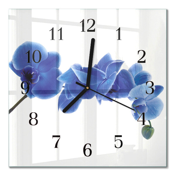 Moderne wanduhr quadratisch Orchidee
