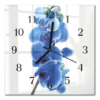 Wanduhr mit motiv quadratisch Orchidee