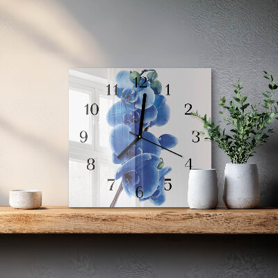 Wanduhr mit motiv quadratisch Orchidee