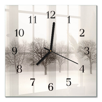 Quadratische wanduhr Winter