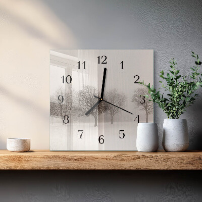 Quadratische wanduhr Winter