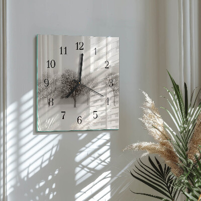 Quadratische wanduhr Winter